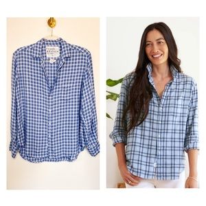 Frank & Eileen NWOT Eileen Relaxed Button-Up Blue Check Shirt Size S